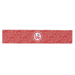 Camino De Mesa Mediano Corazón Bandera Roja Amor EE. UU. Texto Personaliz