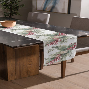 Camino De Mesa Mediano Corredor de mesa de flores rojas y verdes navidade