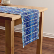 Corredor de mesa decorativo azul para fiestas