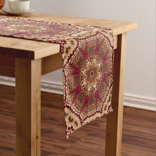 Camino De Mesa Mediano Corredor de tabla decorativa de oro rojo