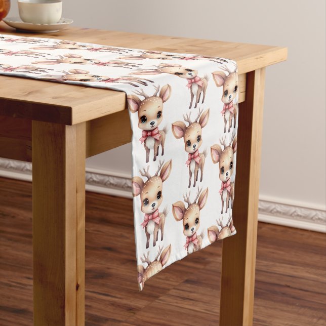 Camino De Mesa Mediano Cute Baby Deer Cartoon Illustration Pattern (In Situ)