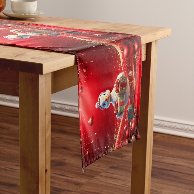 Camino De Mesa Mediano Cute Duck Christmas Holiday Table Runner (In Situ)