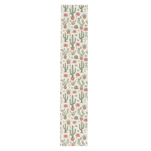 Camino De Mesa Mediano Desert Cacti Succulent Seamless Pattern (Anverso)