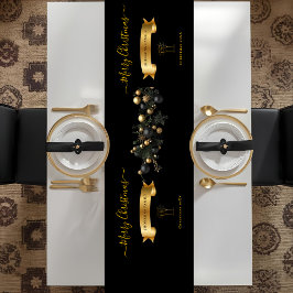 Camino De Mesa Mediano Elegant Personalized Merry Christmas Table Runner