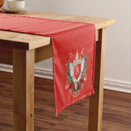 Camino De Mesa Mediano Elegante tarjeta de Navidades Escudos