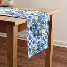 Camino De Mesa Mediano Estilo italiano,azulejos,majolica,limón ,Impresión