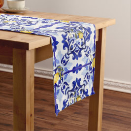 Camino De Mesa Mediano Estilo italiano,azulejos,majolica,limón ,Impresión