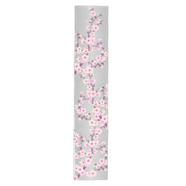 Camino De Mesa Mediano Flor de cerezo rosa gris
