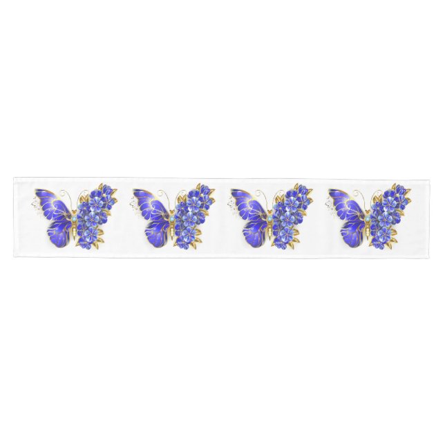 Camino De Mesa Mediano Flor Sapphire Mariposa (Horizontal)