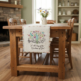 Camino De Mesa Mediano Goodness of God quilted look floral music