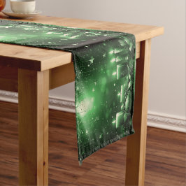 Camino De Mesa Mediano Green Candles Christmas Holiday Table Runner