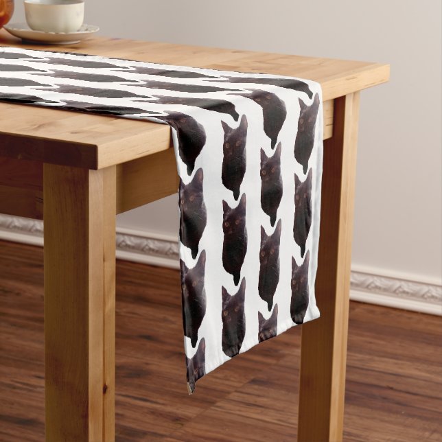 Camino De Mesa Mediano HALLOWEEN BLACK CAT table runner (In Situ)