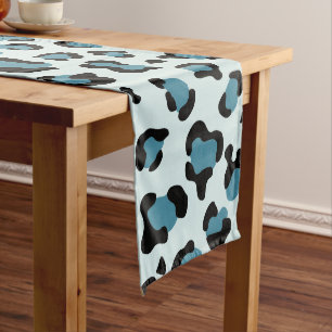 Camino De Mesa Mediano Leopard Print, Leopard Spots, Blue Leopard
