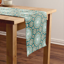 Camino De Mesa Mediano Mediterranean Teal Tile Pattern