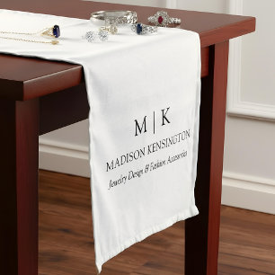 Camino De Mesa Mediano Monograma minimalista o Agregar logotipo comercial