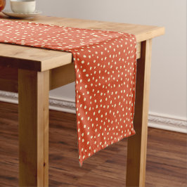 Camino De Mesa Mediano Naranja Con Puntos Beige