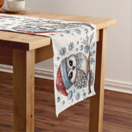 Camino De Mesa Mediano Navidad Owl Holiday Table Runner
