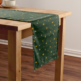 Camino De Mesa Mediano Navidad Verde Amarillo Estrella Raya Navidad