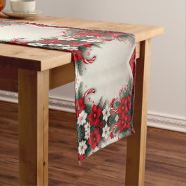 Camino De Mesa Mediano Navidades Floral Candy Canes Holiday Table Runner