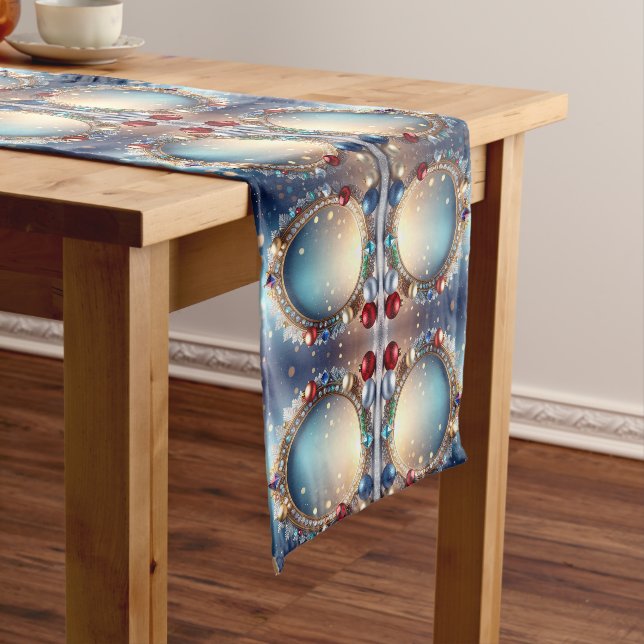 Camino De Mesa Mediano Navidades Jewel Frame Holiday Table Runner (In Situ)