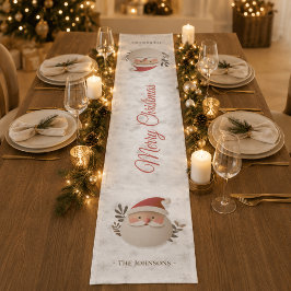 Camino De Mesa Mediano Papá Noel Personalizado Navidad – Nombre de la Fam