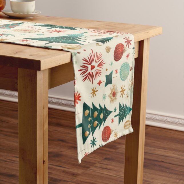 Camino De Mesa Mediano Patrón festivo de vacaciones de invierno (In Situ)