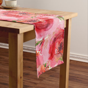 Camino De Mesa Mediano Patrón floral acuarela de moda
