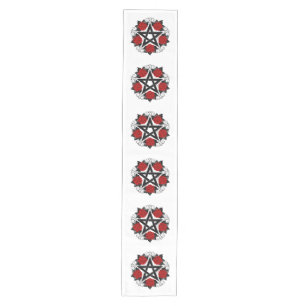 Camino De Mesa Mediano Pentagram con rosas rojas
