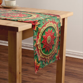 Camino De Mesa Mediano Red Green Decorative Holiday Table Runner
