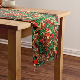 Camino De Mesa Mediano Red Green Decorative Holiday Table Runner