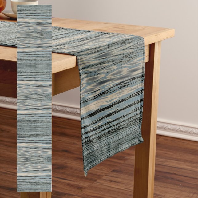 Camino De Mesa Mediano Rippling Lake Water Blue and Beige (Subido por el creador)