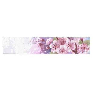 Camino De Mesa Mediano Sakura rosa sobre fondo de pintura