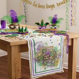 Camino De Mesa Mediano Splatter Mardi Gras collage