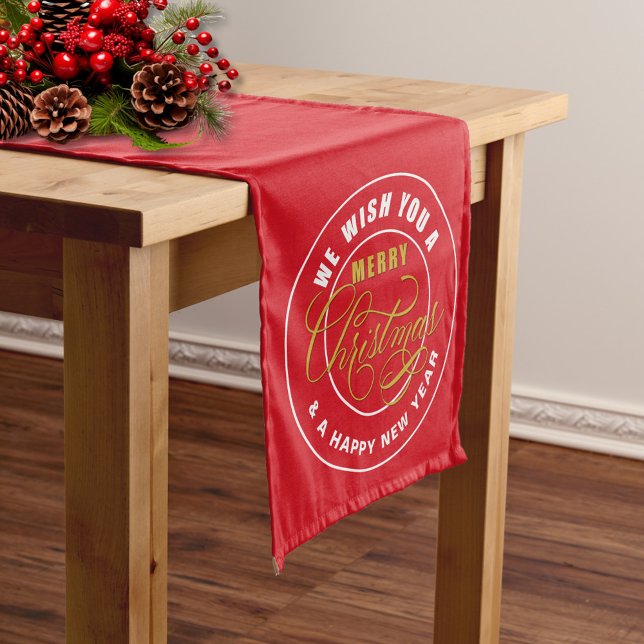 Camino De Mesa Mediano Te deseamos una Feliz Navidad Rojo (Subido por el creador)