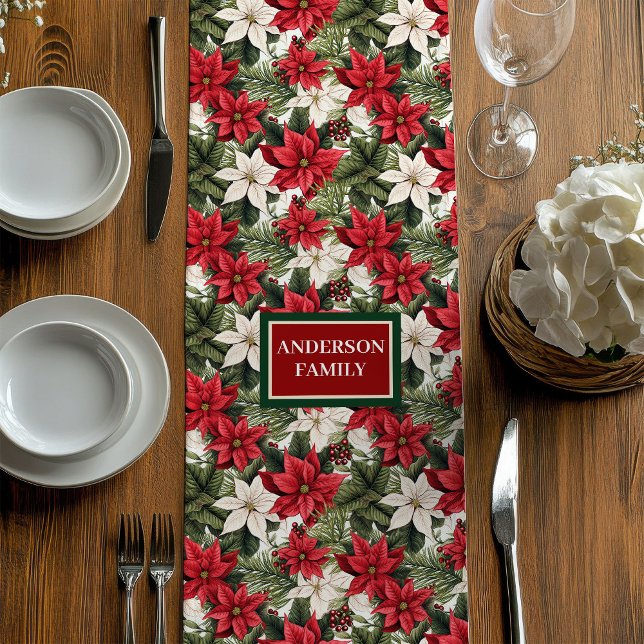 Camino De Mesa Mediano Traditional Holiday Runner Elegant Christmas Flora (Traditional Holiday Runner Elegant Christmas Flora)