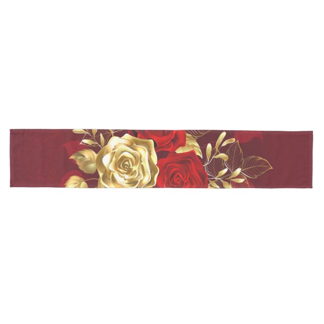 Camino De Mesa Mediano Tres Rosas Joyas (Horizontal)