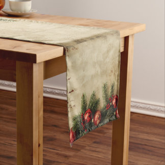 Camino De Mesa Mediano Vintage Christmas Table Runner | Classic Red