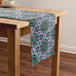 Camino De Mesa Mediano Violet Jewel Tile Pattern