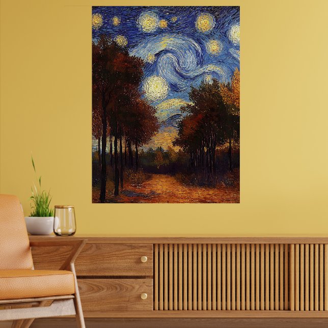 Camino de Otoño Estrellado – Póster de Estilo Impr (Salón 2)