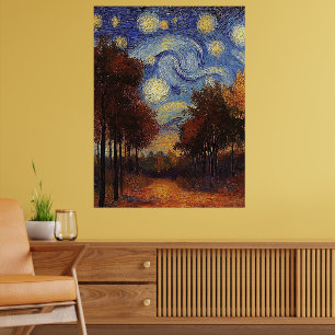 Camino de Otoño Estrellado – Póster de Estilo Impr