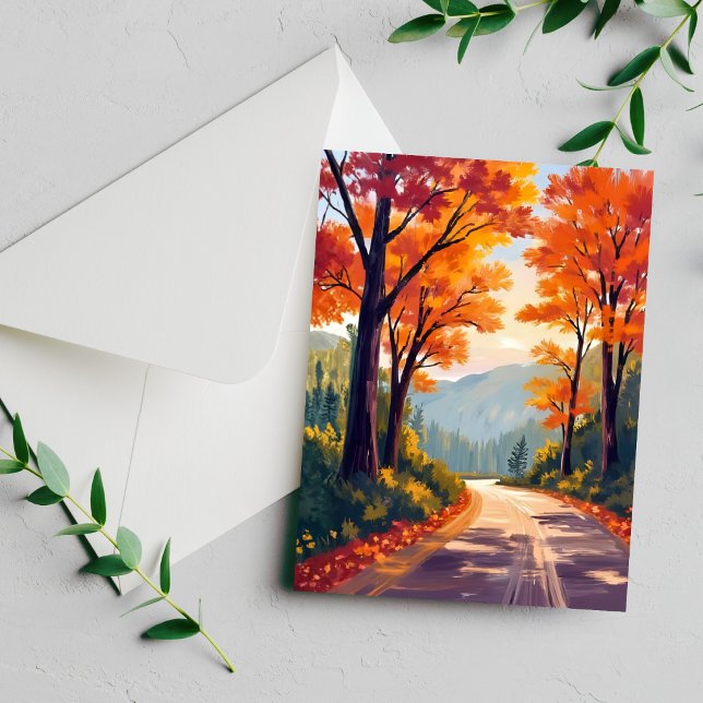 Camino de Otoño | Tarjeta de Hojas de Follaje de O (Subido por el creador)