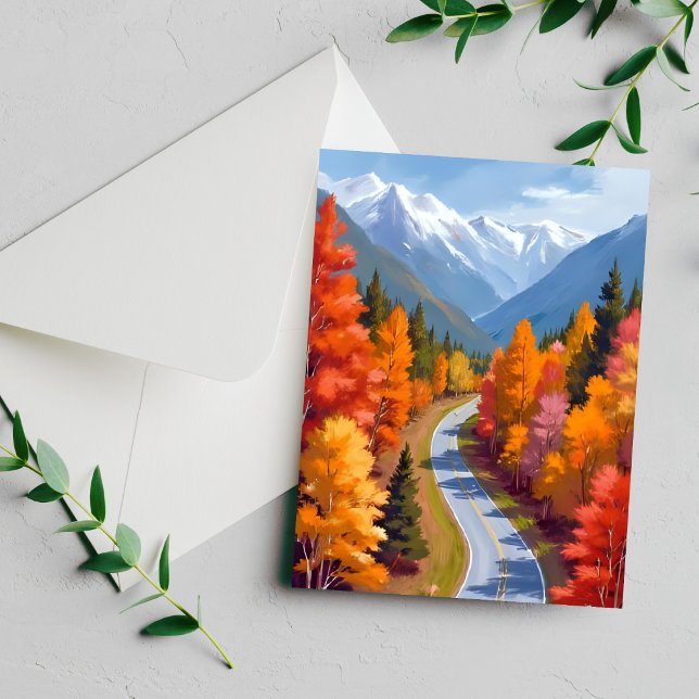 Camino de Otoño | Tarjeta de Naturaleza de Acuarel (Subido por el creador)