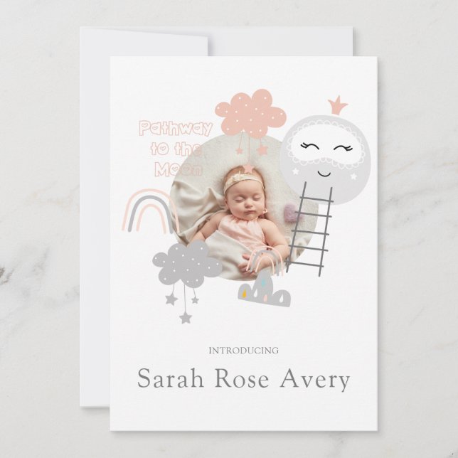 Camino del anuncio de nacimiento a la luna (Anverso)