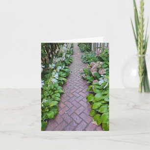 Camino del jardín y Hosta