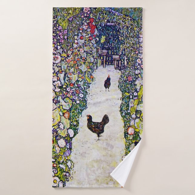 Camino Jardín con Pollos, Gustav Klimt (Toalla de baño)