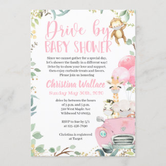 Camino Safari por bebé invitaciones a Chicas