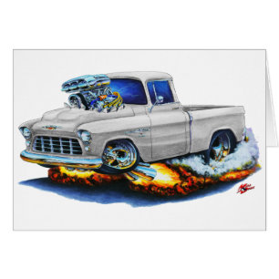 Camión 1955 del blanco de la recogida de Chevy