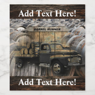 Camión antiguo de época Etiqueta de vino de camión