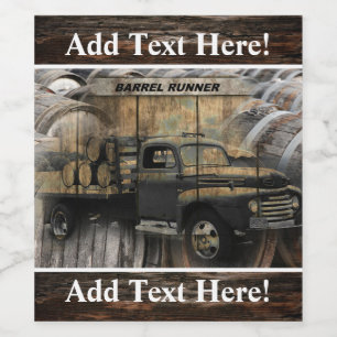 Camión antiguo de época Etiqueta de vino de camión