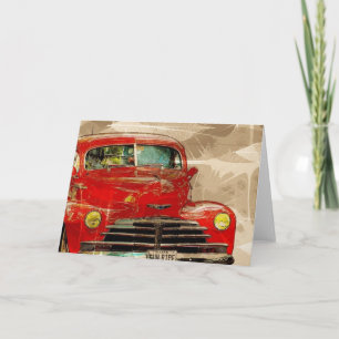 Camión antiguo del coche toda la tarjeta de